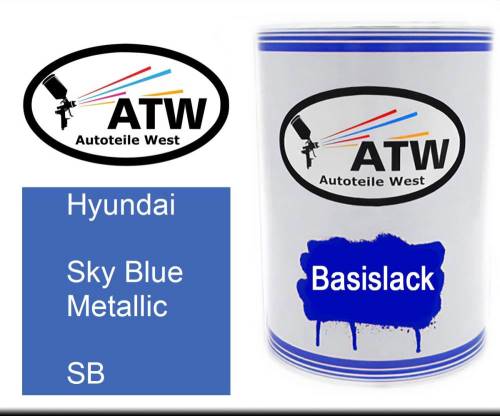 Hyundai, Sky Blue Metallic, SB: 500ml Lackdose, von ATW Autoteile West.